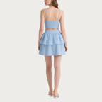 Ruched Crop Top & Tiered Skirt Set Summer Chic