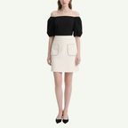 Trendy Off Shoulder Crop Top & A-line Mini Skirt Set