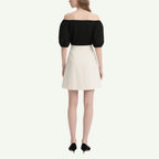 Trendy Off Shoulder Crop Top & A-line Mini Skirt Set