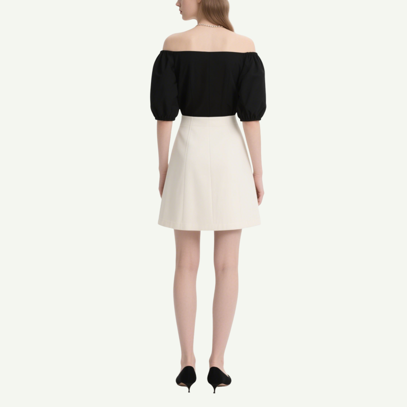 Trendy Off Shoulder Crop Top & A-line Mini Skirt Set