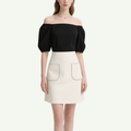 Trendy Off Shoulder Crop Top & A-line Mini Skirt Set