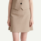 Chic V-neck Sleeveless Vest & Mini Skirt Set