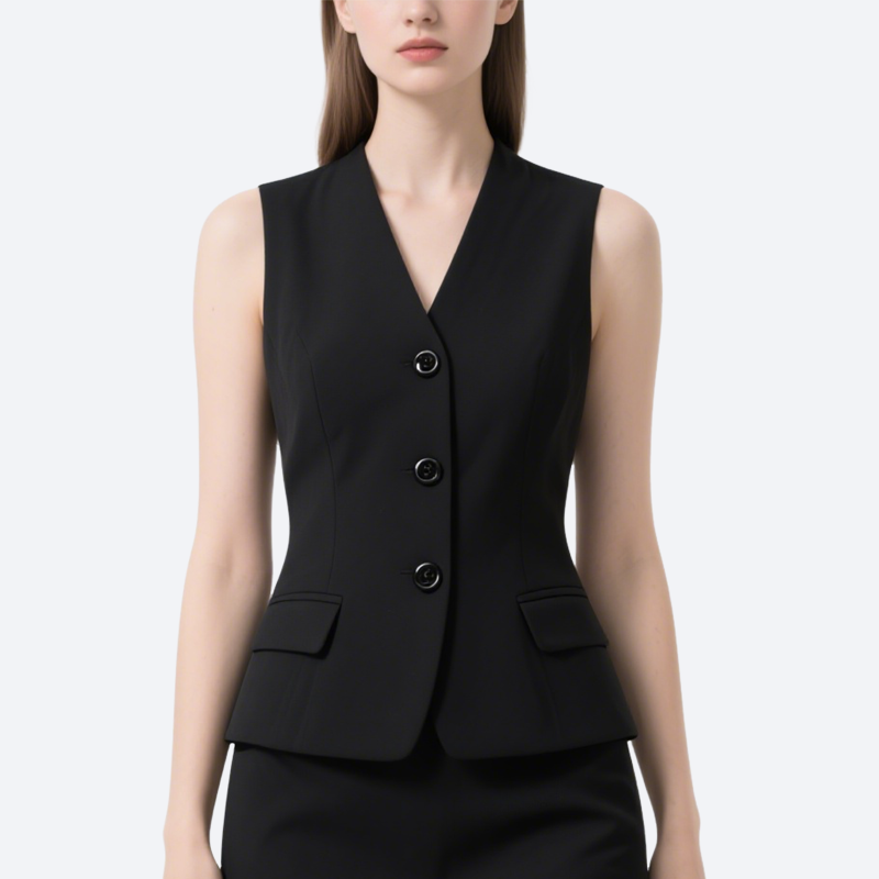 Classic Sleeveless Vest & Pencil Skirt Set Elegance Chic V-neck