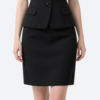 Classic Sleeveless Vest & Pencil Skirt Set Elegance Chic V-neck