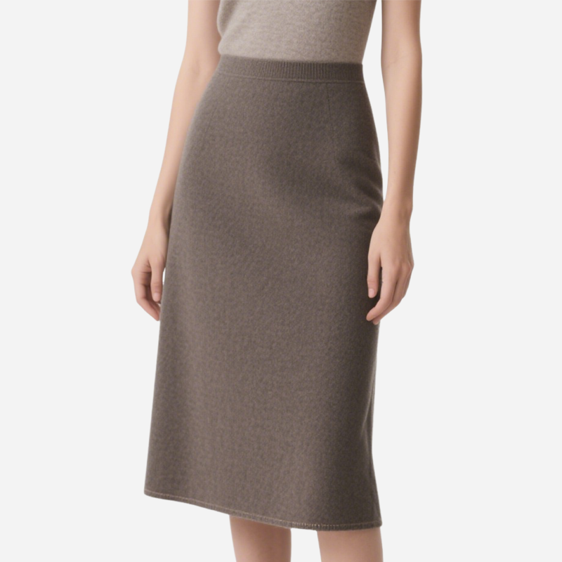 Elegant V-neck Sleeveless Knit Top & Midi Skirt Set Sleeveless Knit Outfit
