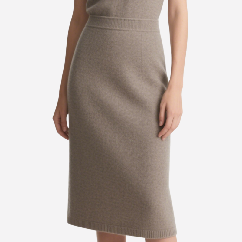 Elegant V-neck Sleeveless Knit Top & Midi Skirt Set Sleeveless Knit Outfit