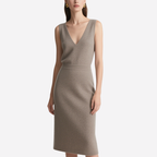 Elegant V-neck Sleeveless Knit Top & Midi Skirt Set Sleeveless Knit Outfit