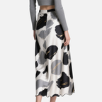 Women's Elegant V-Neck Top & Abstract Skirt Set Two Piece Outfit