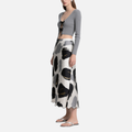 Women's Elegant V-Neck Top & Abstract Skirt Set Two Piece Outfit