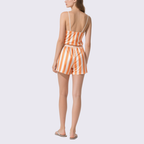 Striped Spaghetti Strap Crop Top & Shorts Set Casual Chic