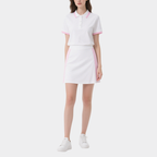 Polo Top & Striped Mini Skirt Set Sporty Stylish