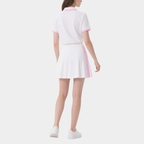 Polo Top & Striped Mini Skirt Set Sporty Stylish