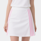 Polo Top & Striped Mini Skirt Set Sporty Stylish