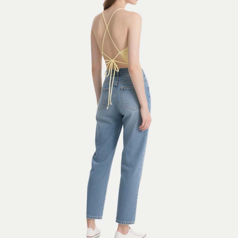 V-Neck Pleated Ruffled Women's Tank