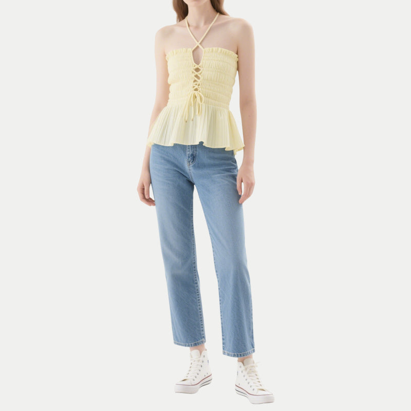 Pleated Sexy Elegant Women's Tank