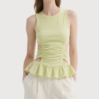 Women's Fashionable Elegant Tank With Ruffles