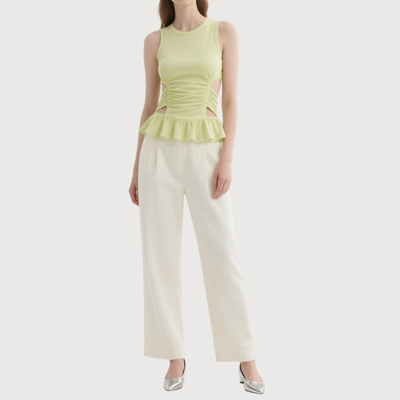 Women's Fashionable Elegant Tank With Ruffles