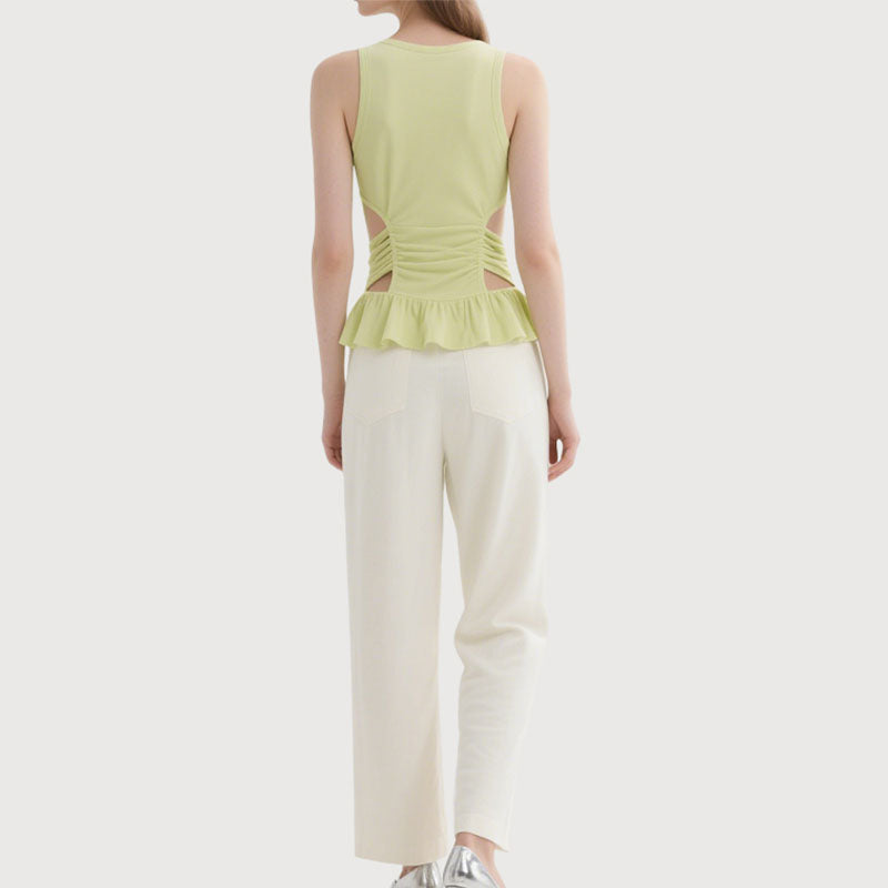 Women's Fashionable Elegant Tank With Ruffles