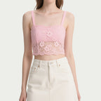 Women's Cute Comfortable Tank With Lace