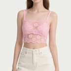 Women's Elegant Tank With Floral Lace