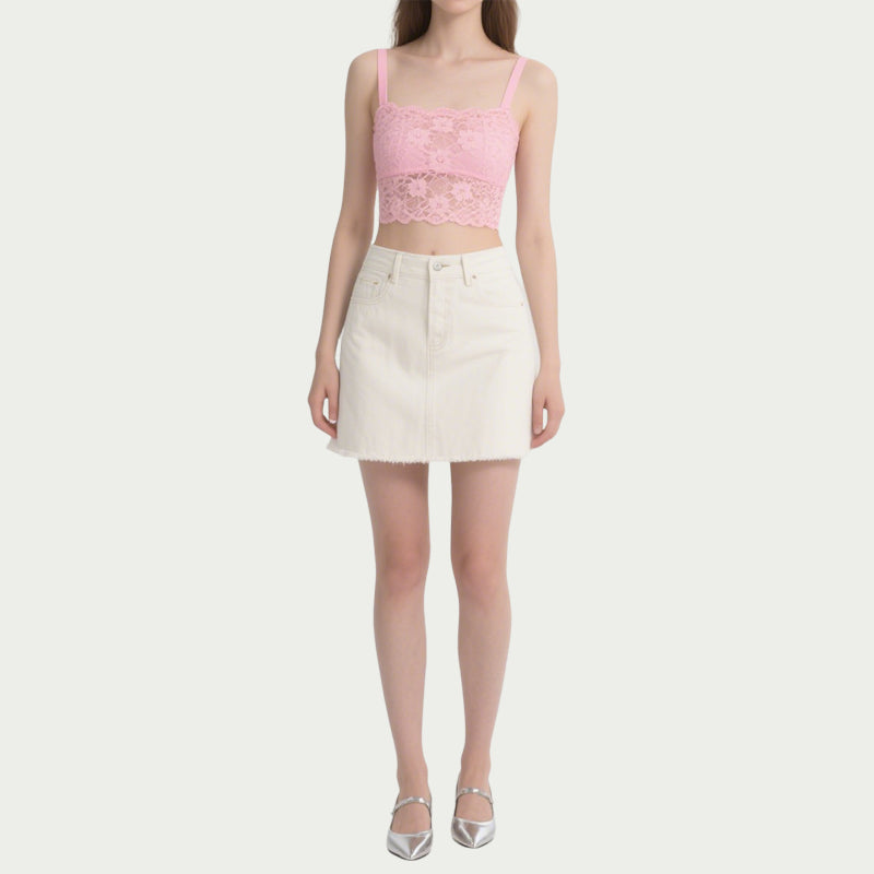 Women's Elegant Tank With Floral Lace