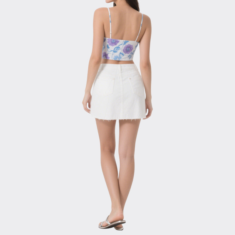 Women's Printed Lace Spaghetti Strap Tank