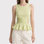 Breathable Soft Women's Tank With Ruffles