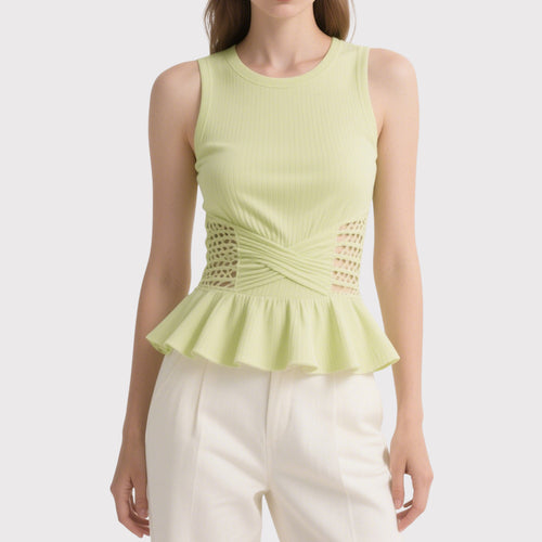 Breathable Soft Women's Tank With Ruffles