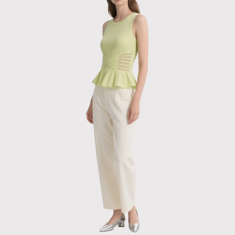 Breathable Soft Women's Tank With Ruffles
