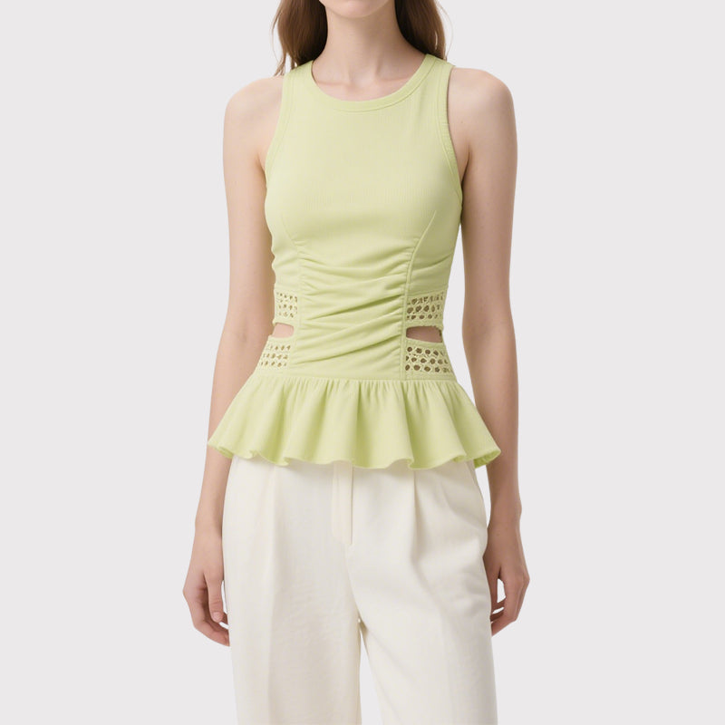 Fashionable Elegant Women's Tank With Ruffles