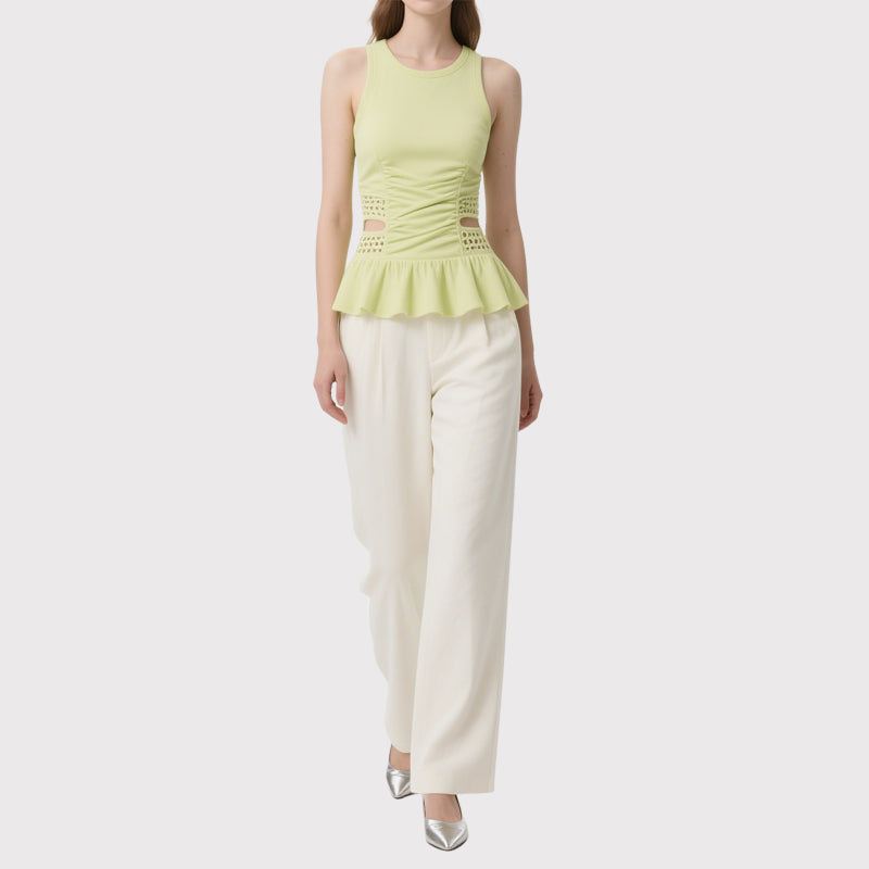 Fashionable Elegant Women's Tank With Ruffles