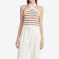 Women's Striped Sexy Halter Neck Tank