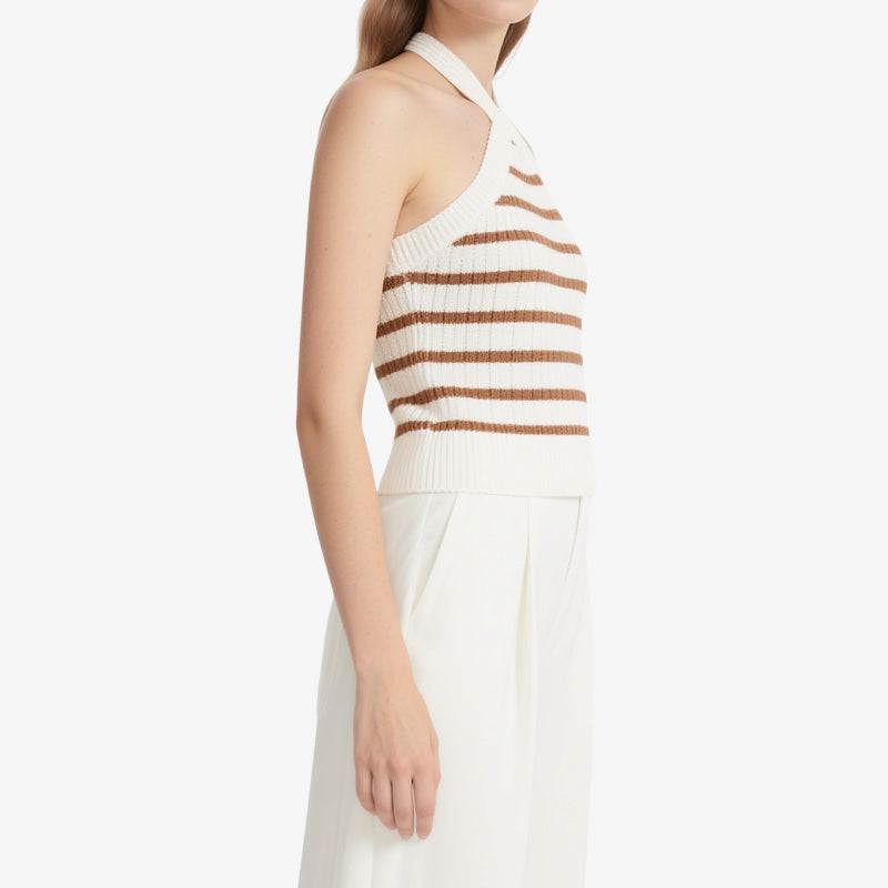 Women's Striped Sexy Halter Neck Tank
