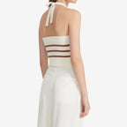 Women's Striped Sexy Halter Neck Tank