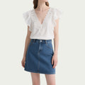 Women's Lace Ruffle Crop Tops