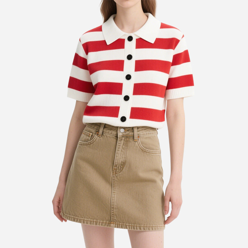 Striped Cute Women's Crop Tops