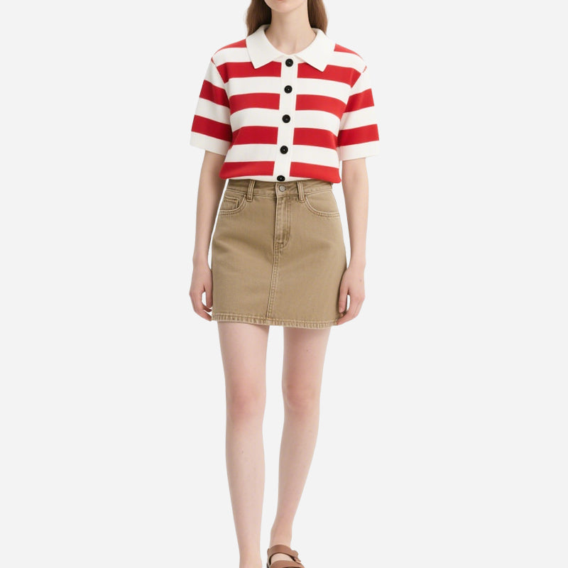 Striped Cute Women's Crop Tops