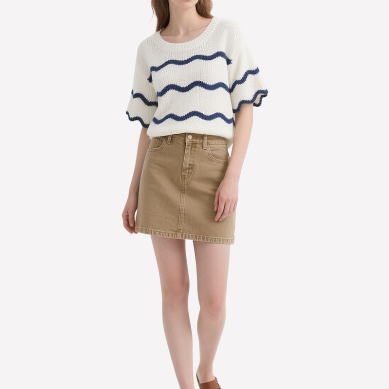 Classic Comfortable Striped Women's Crop Tops