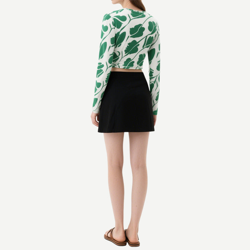 Printed Drawstring Women's Crop Tops