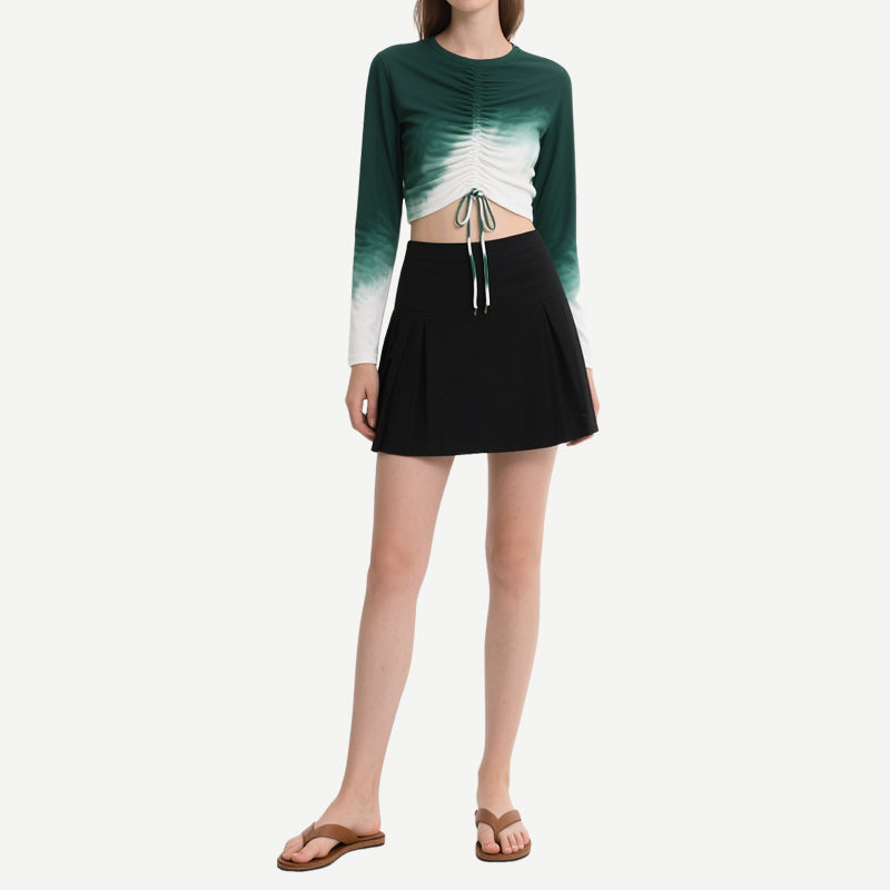 Women's Gradient Drawstring Crop Tops