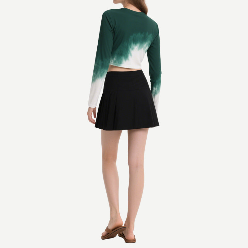 Women's Gradient Drawstring Crop Tops