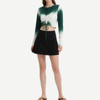 Women's Gradient Drawstring Crop Tops