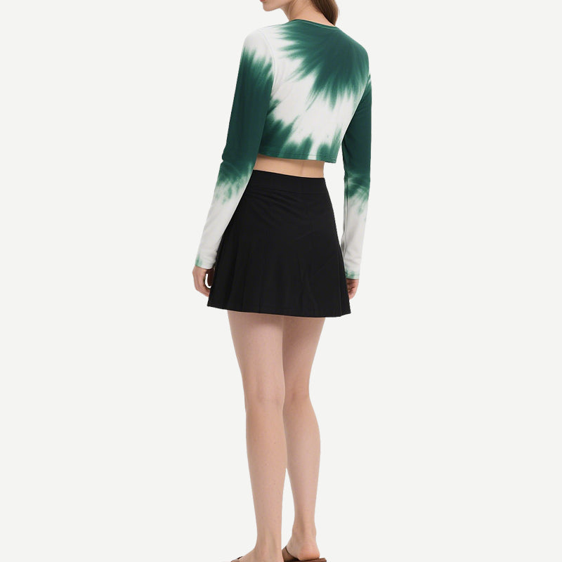 Women's Gradient Drawstring Crop Tops