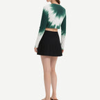 Women's Gradient Drawstring Crop Tops