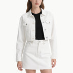 Denim Jacket & Skirt Set Casual Chic Outfit with Pocket