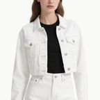 Denim Jacket & Skirt Set Casual Chic Outfit with Pocket