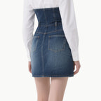 Chic Women's White Shirt & Denim Skirt Set Classic Versatile