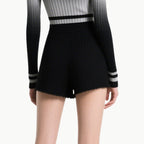 Women's Knit Gradient High-Neck Top & Raw Hem Shorts Set