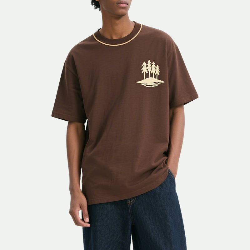 Men's Tee Drop Shoulder T-Shirt Classic Basic Breathable Sportswear