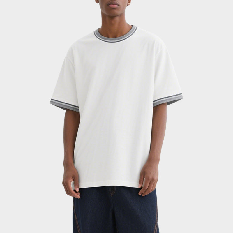 Men T-shirt Luxury Causal Streetwear Heavyweight T-shirt Round Neck